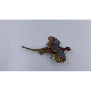 Wildlife Miniatures Pheasant Bird Brooch Pin Hand Painted